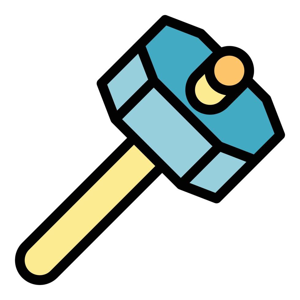 Blacksmith sledge hammer icon color outline vector