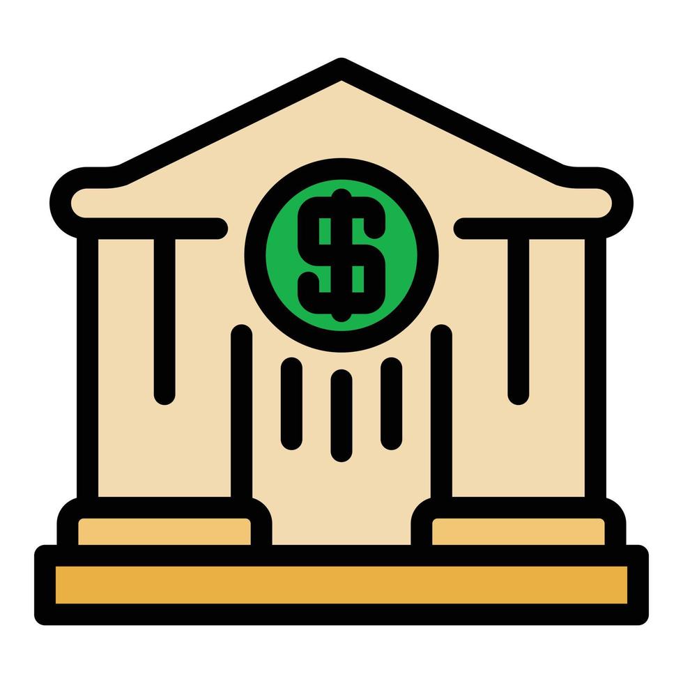 Invest bank icon color outline vector