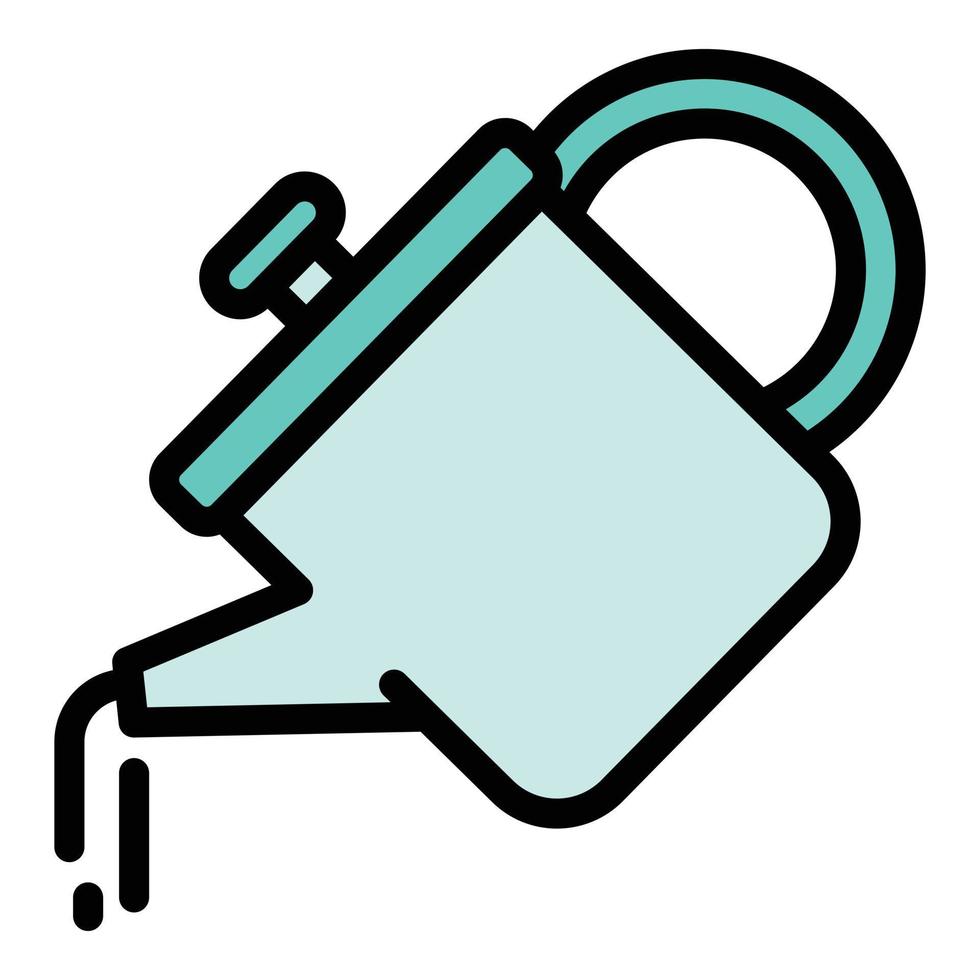 Watering can icon color outline vector