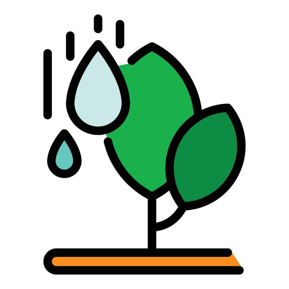 Drop plant icon color outline vector