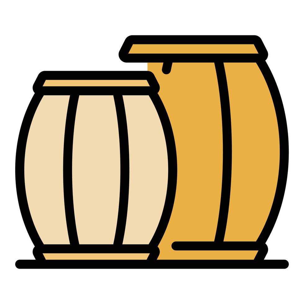 Barrel icon color outline vector