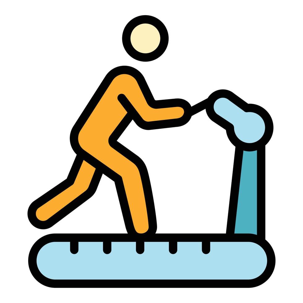 Running treadmill icon color outline vector
