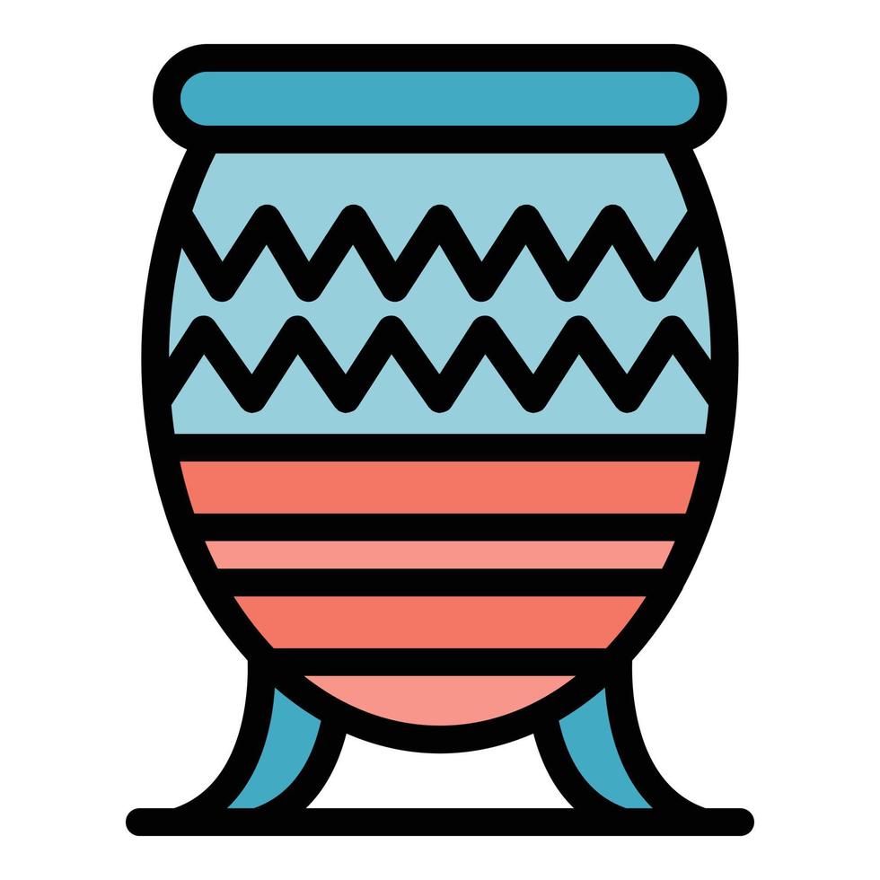 Greek vase icon color outline vector