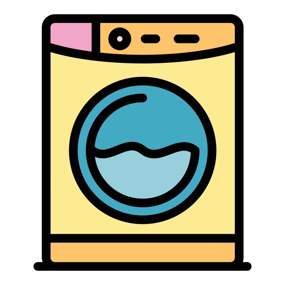 Washing machine icon color outline vector