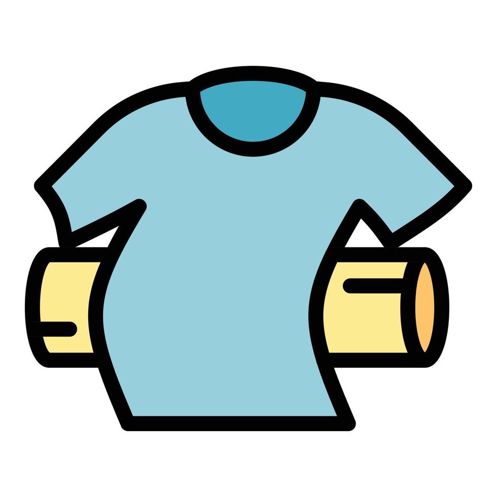vector de contorno de color de icono de camiseta suavizante