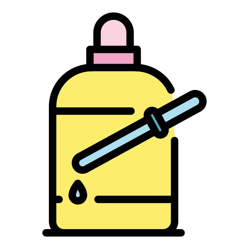 Dropper bottle essential oil icon color outline vector