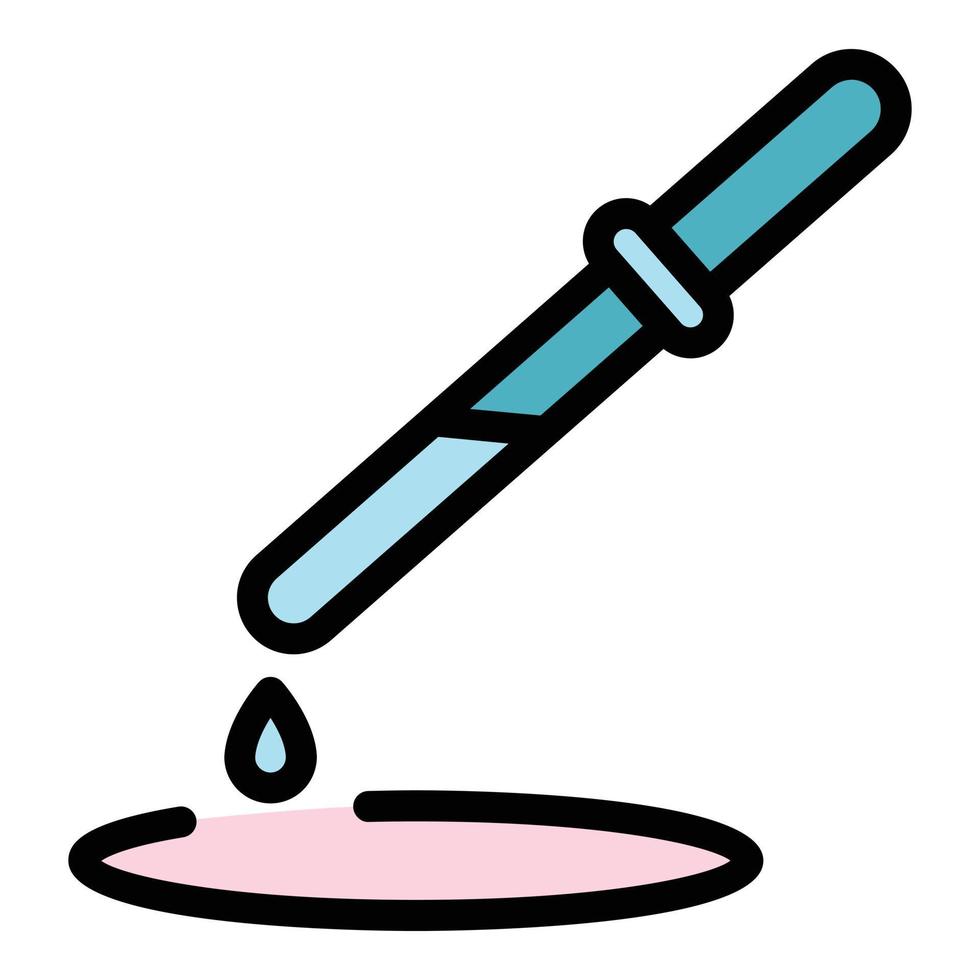 Dropper stick essential oil icon color outline vector