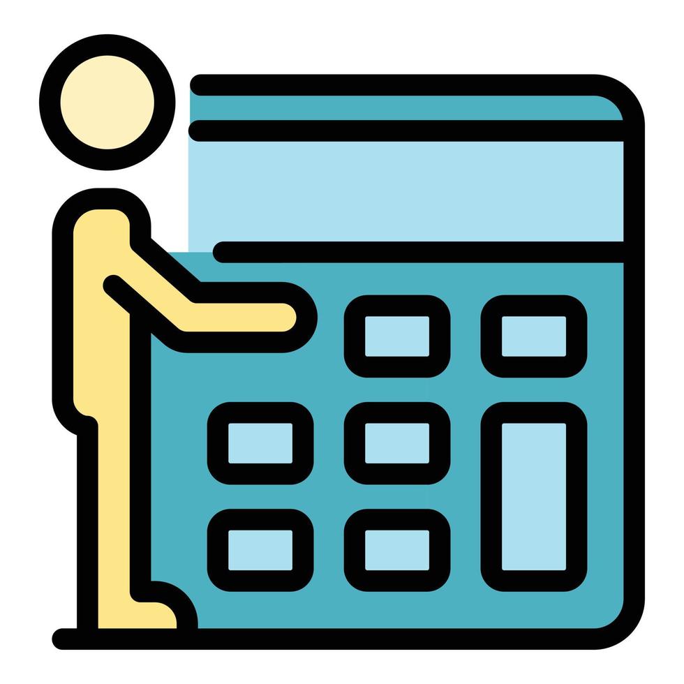 Home calculator icon color outline vector