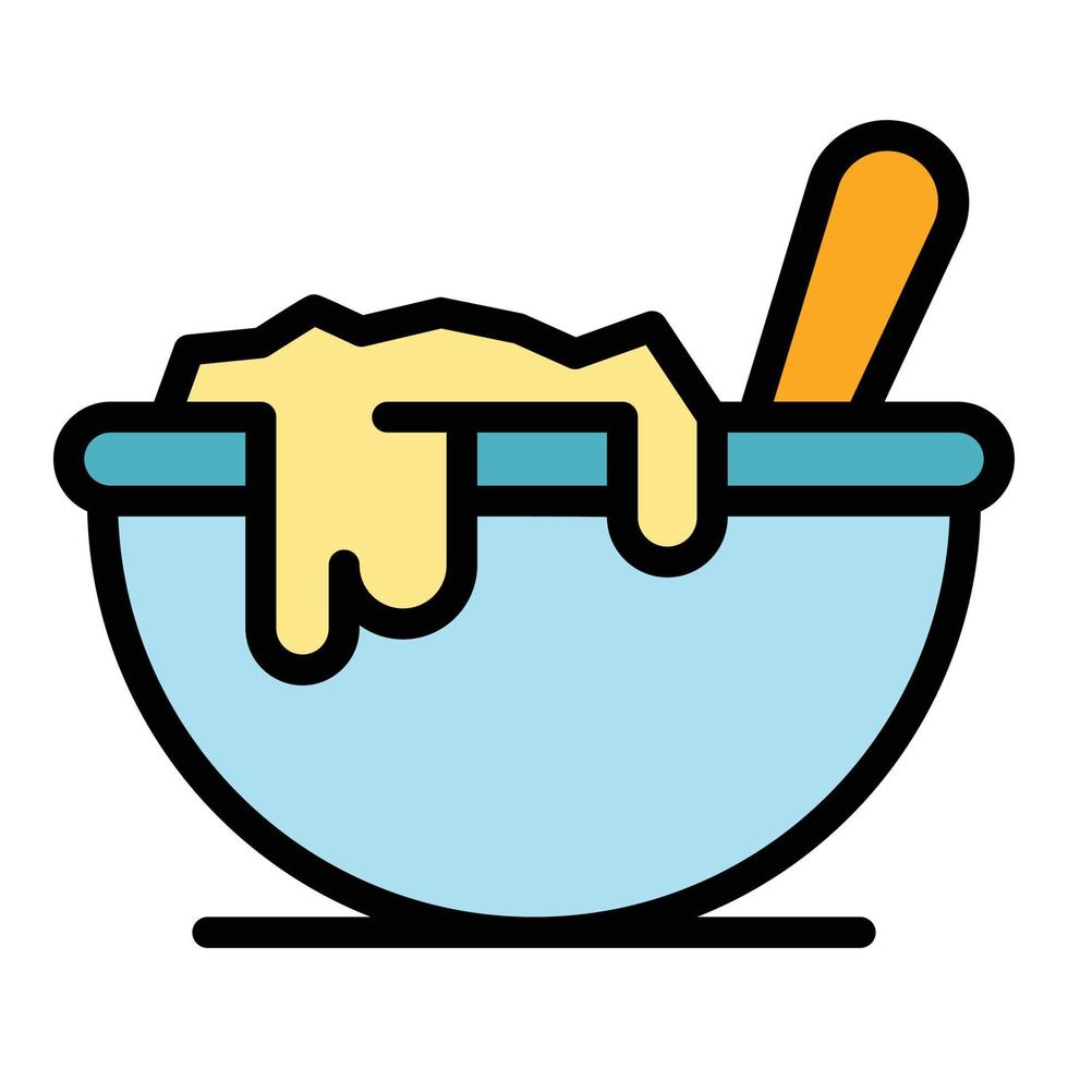 Homemade bowl food icon color outline vector