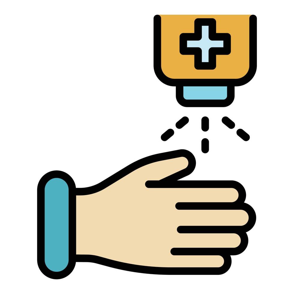 Hands disinfection icon color outline vector