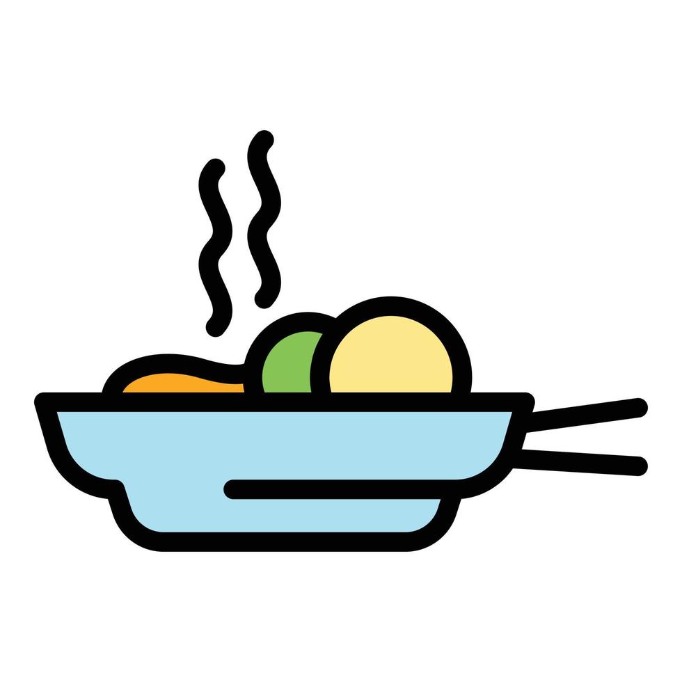 Homemade fried food icon color outline vector