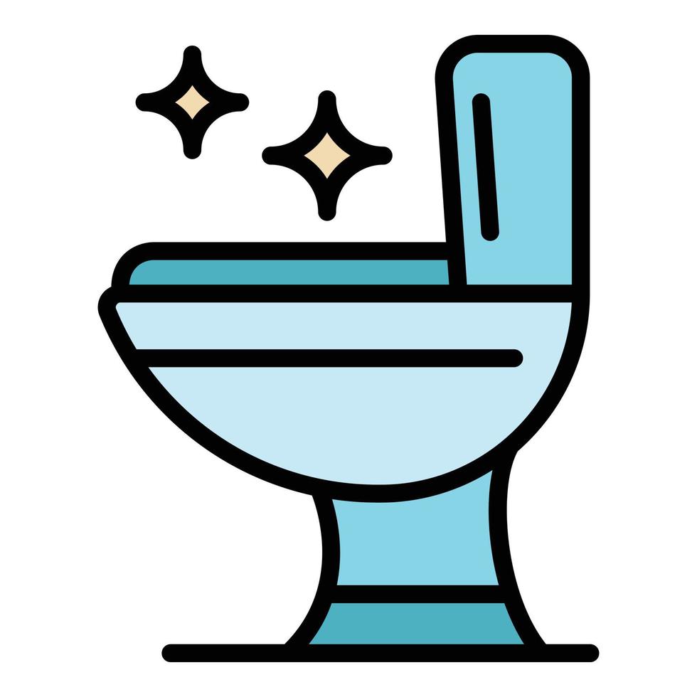 Toilet clean disinfection icon color outline vector