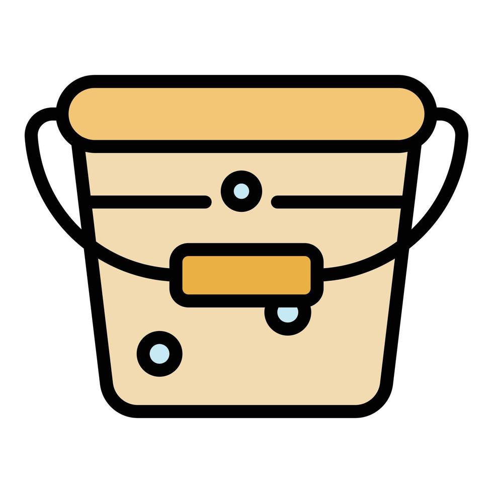 Clean metal bucket icon color outline vector