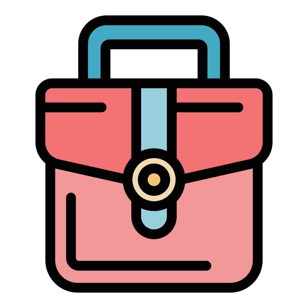 Outsource leather bag icon color outline vector