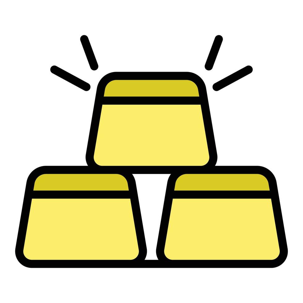 Bonus gold bar icon color outline vector