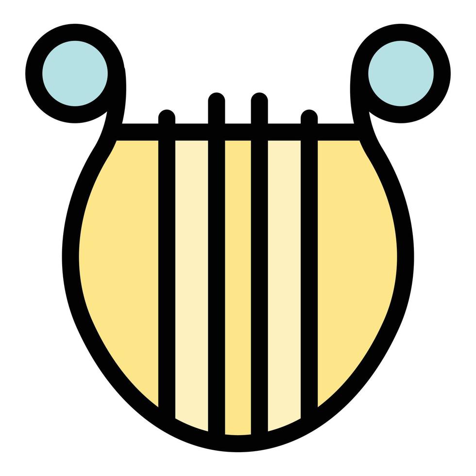 Melody harp icon color outline vector