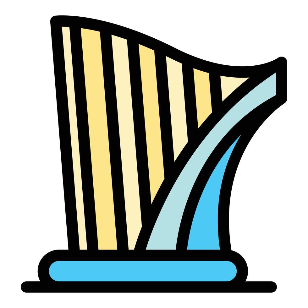 Festival harp icon color outline vector