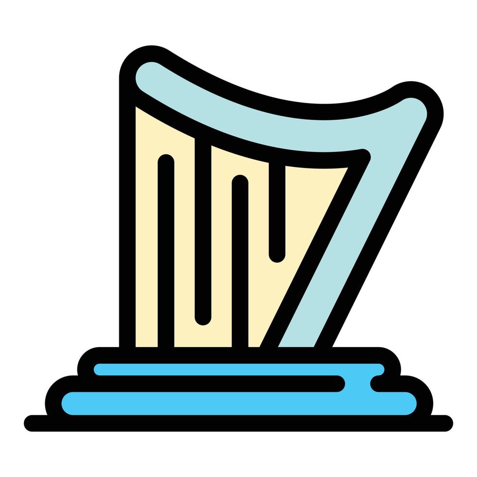 Irish harp icon color outline vector