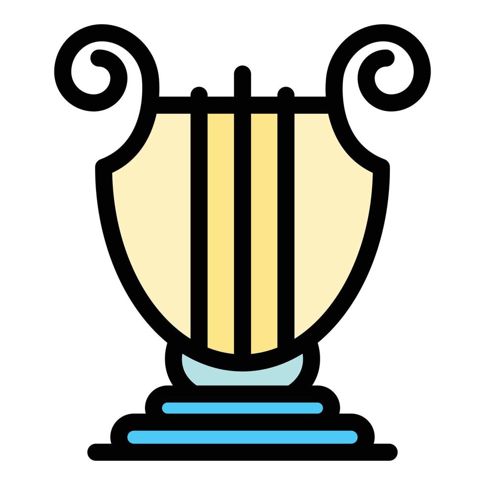 Chord harp icon color outline vector