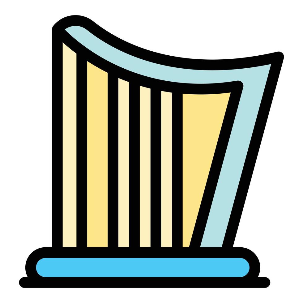 Acoustic harp icon color outline vector