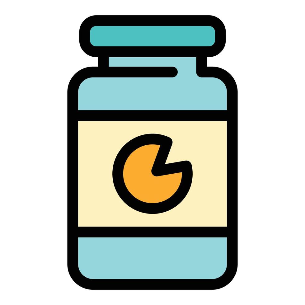 Cheese jar icon color outline vector