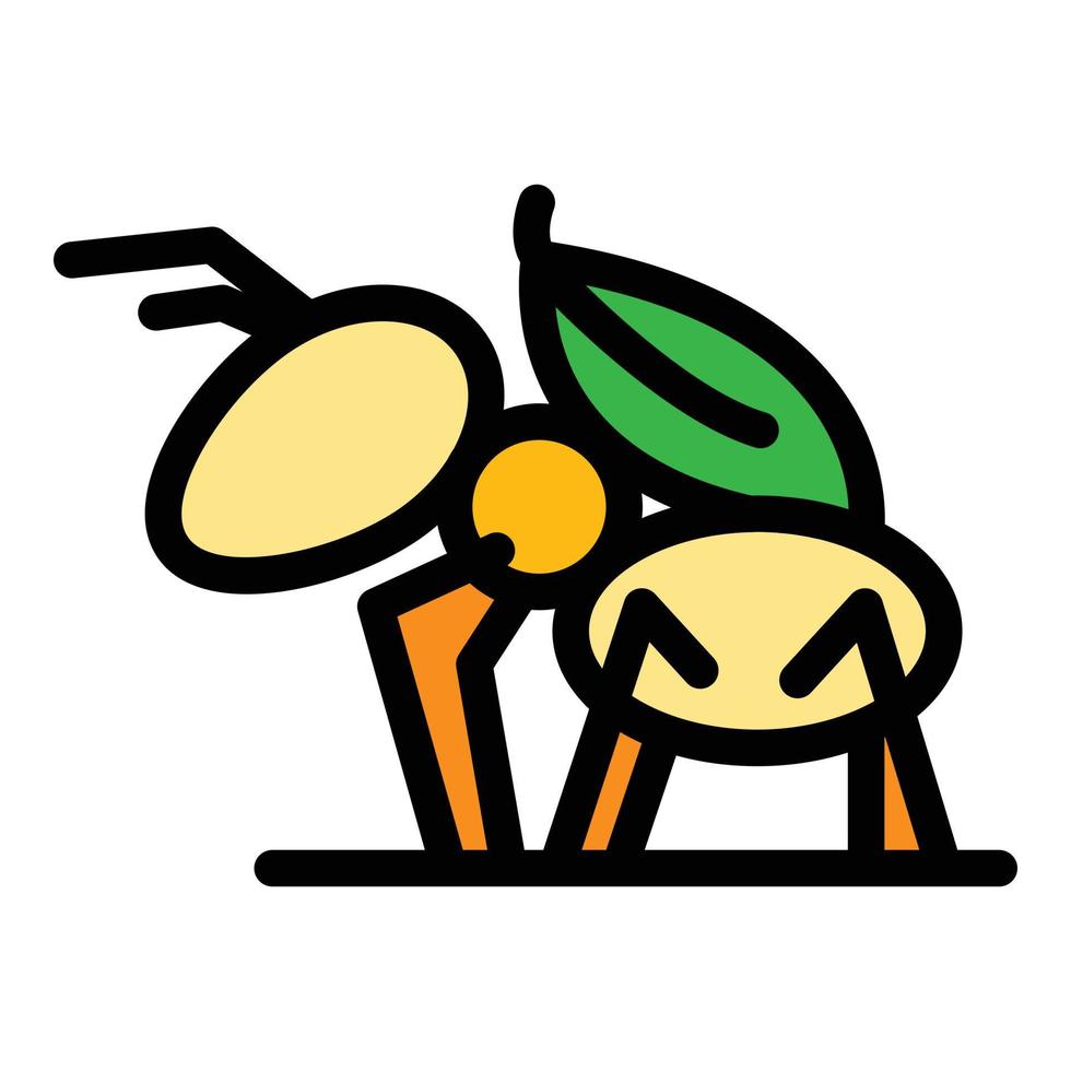 Small ant icon color outline vector