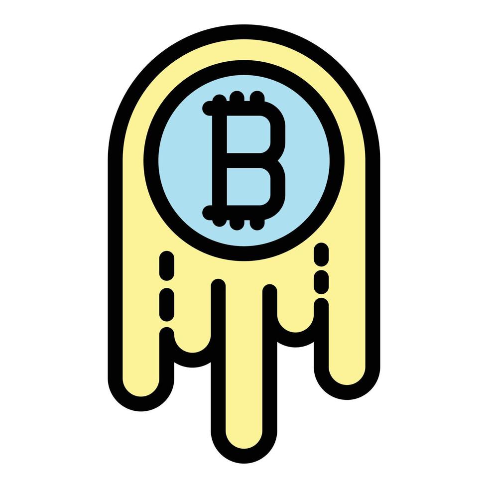 Melt bitcoin icon color outline vector