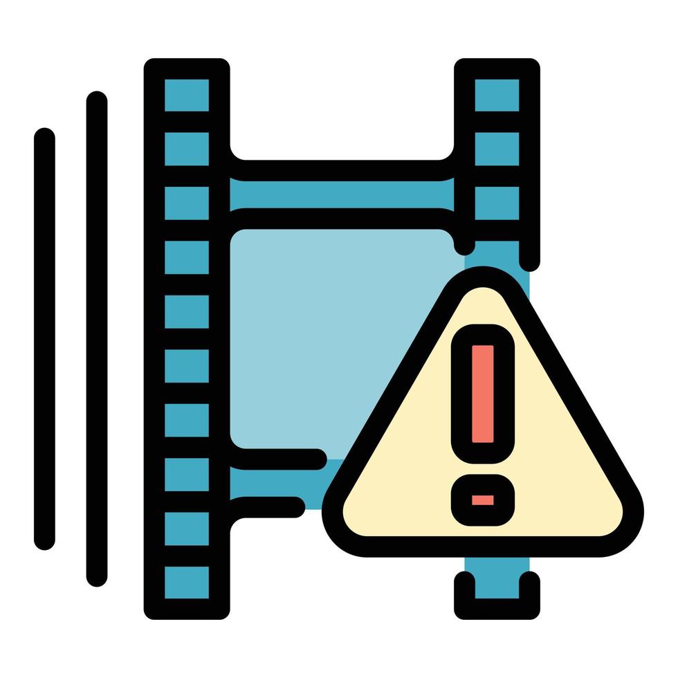 Movie reel icon color outline vector