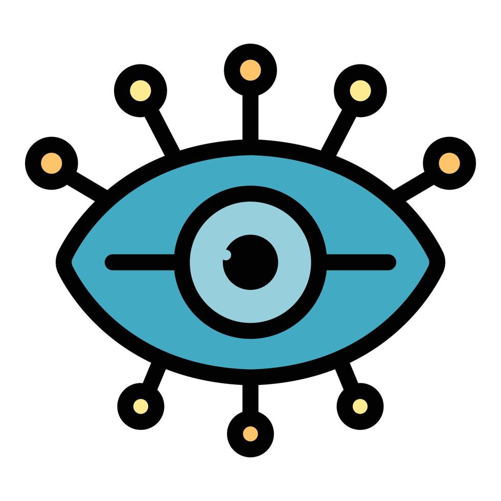 Ancient eye amulet icon color outline vector