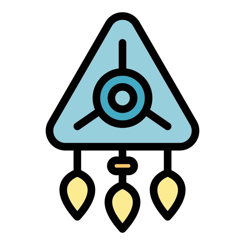Triangle amulet icon color outline vector