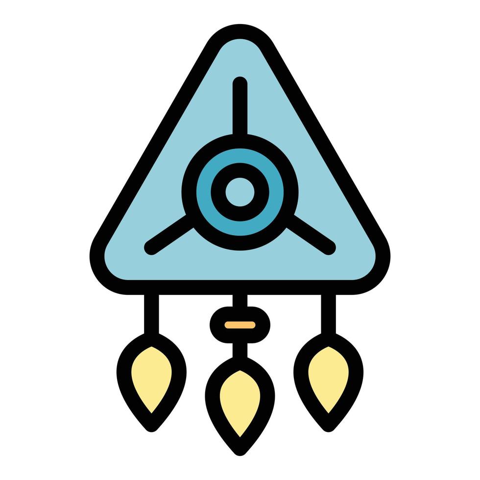 Triangle amulet icon color outline vector