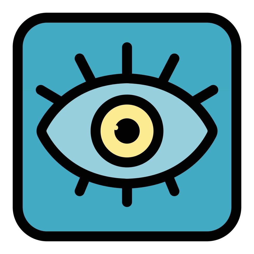 Alchemy eye amulet icon color outline vector