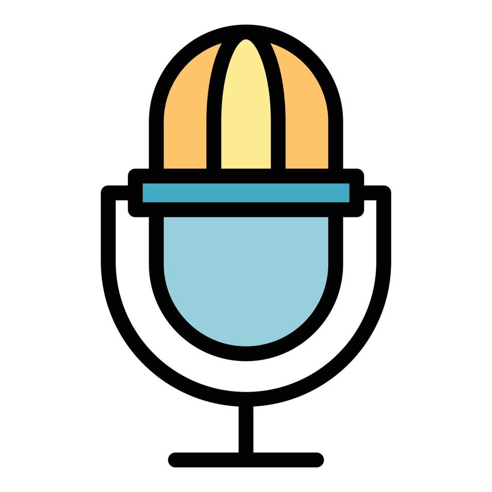 Gamer microphone online stream icon color outline vector