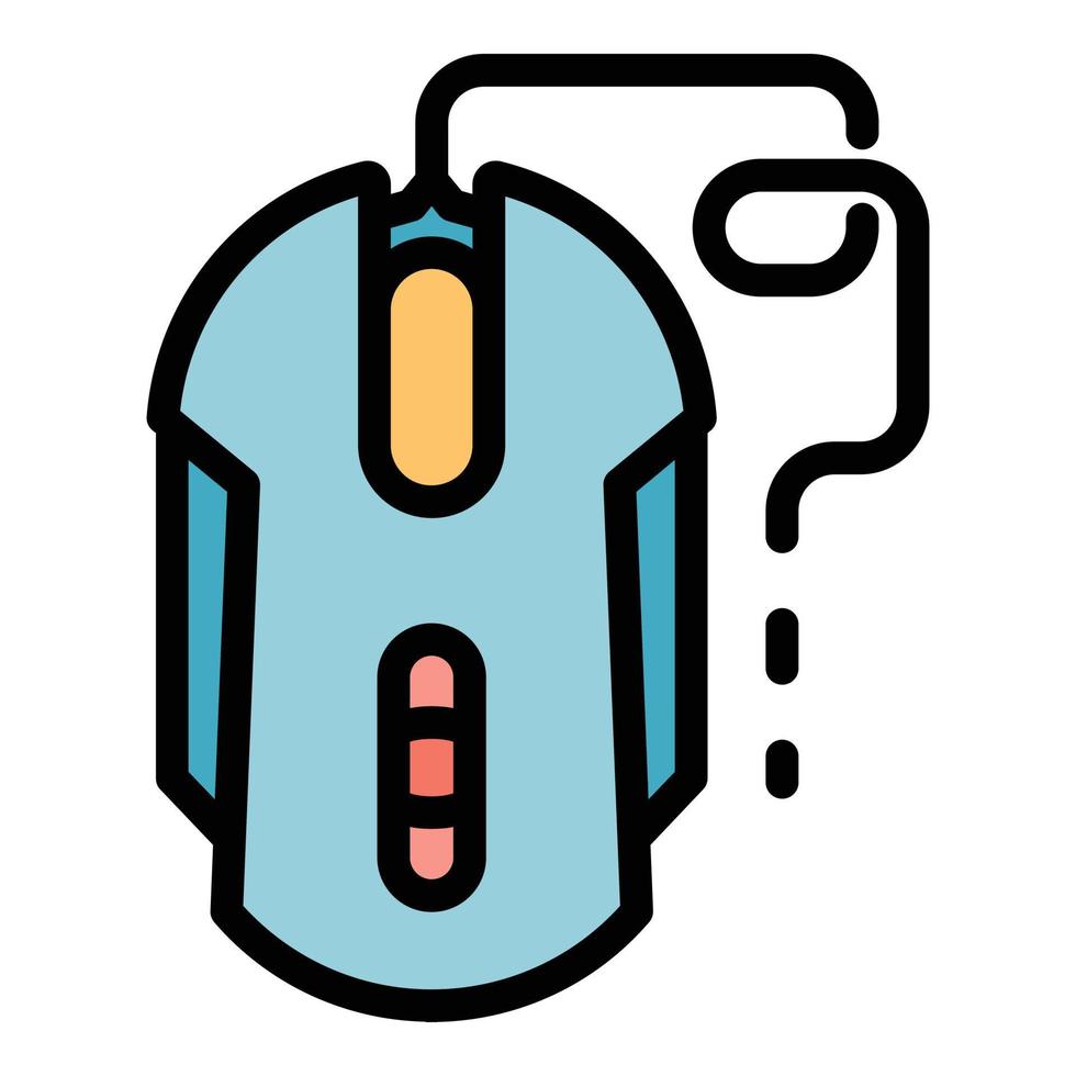 Stream gaming mouse icon color outline vector