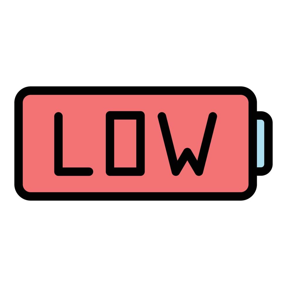 Low car battery icon color outline vector