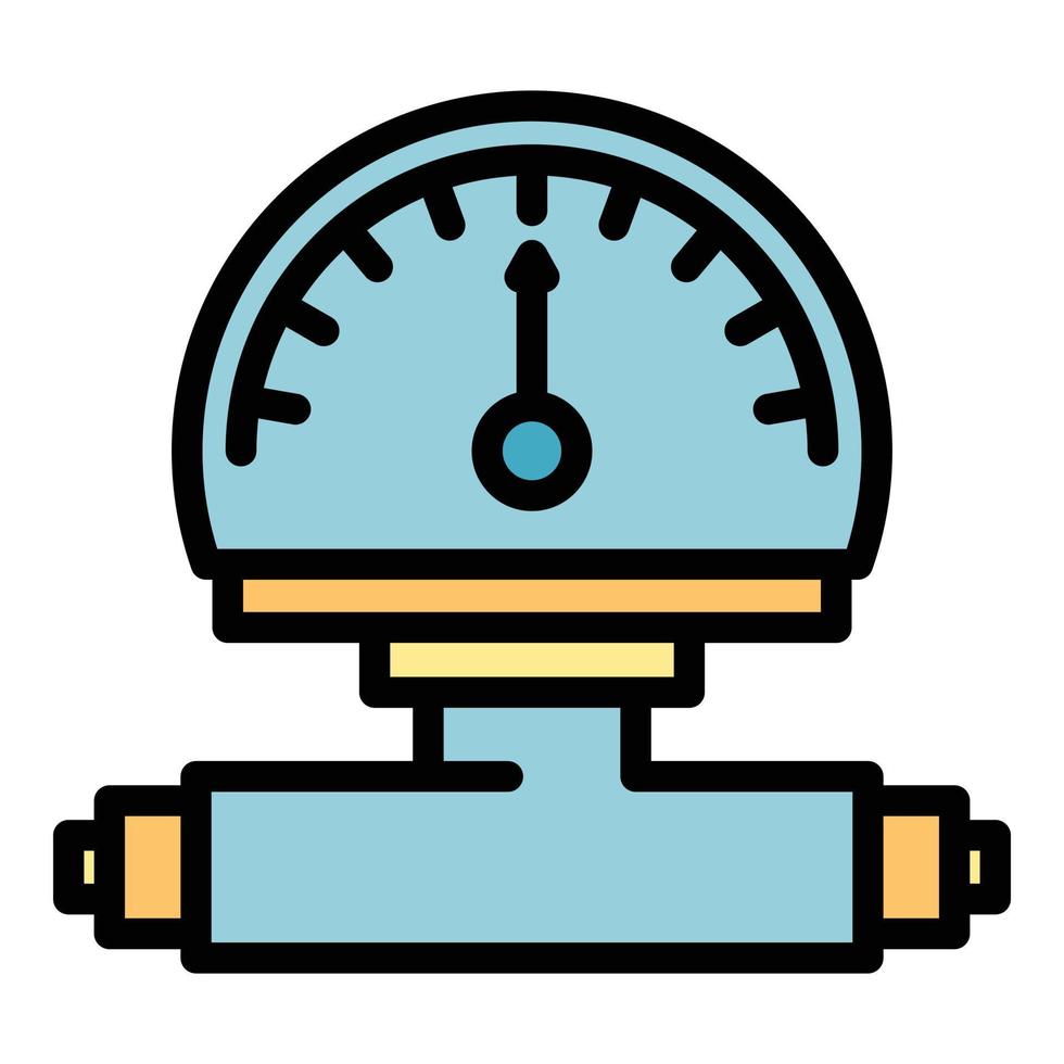 Manometer reading icon color outline vector