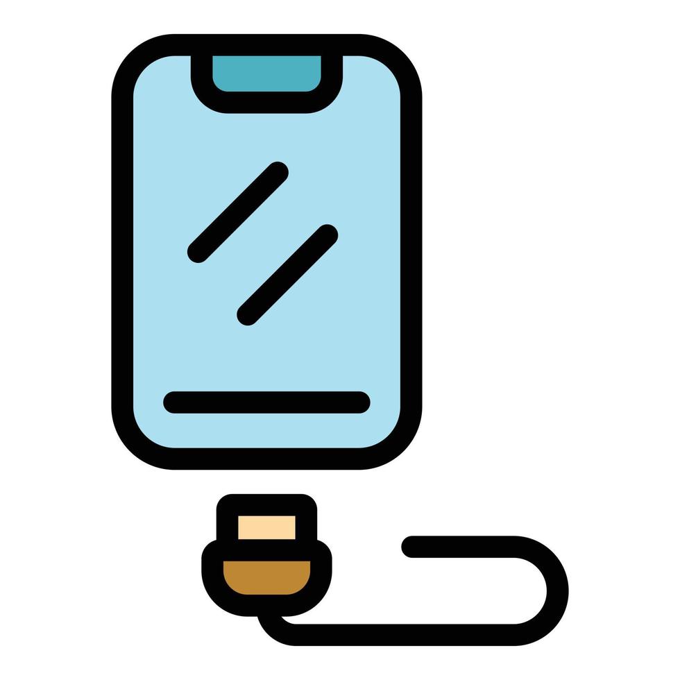 Gadget charger icon color outline vector