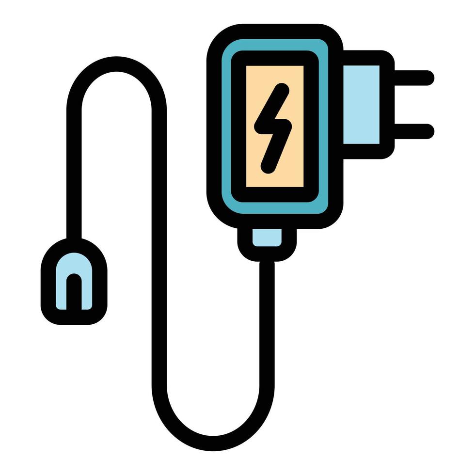 Fast charger icon color outline vector