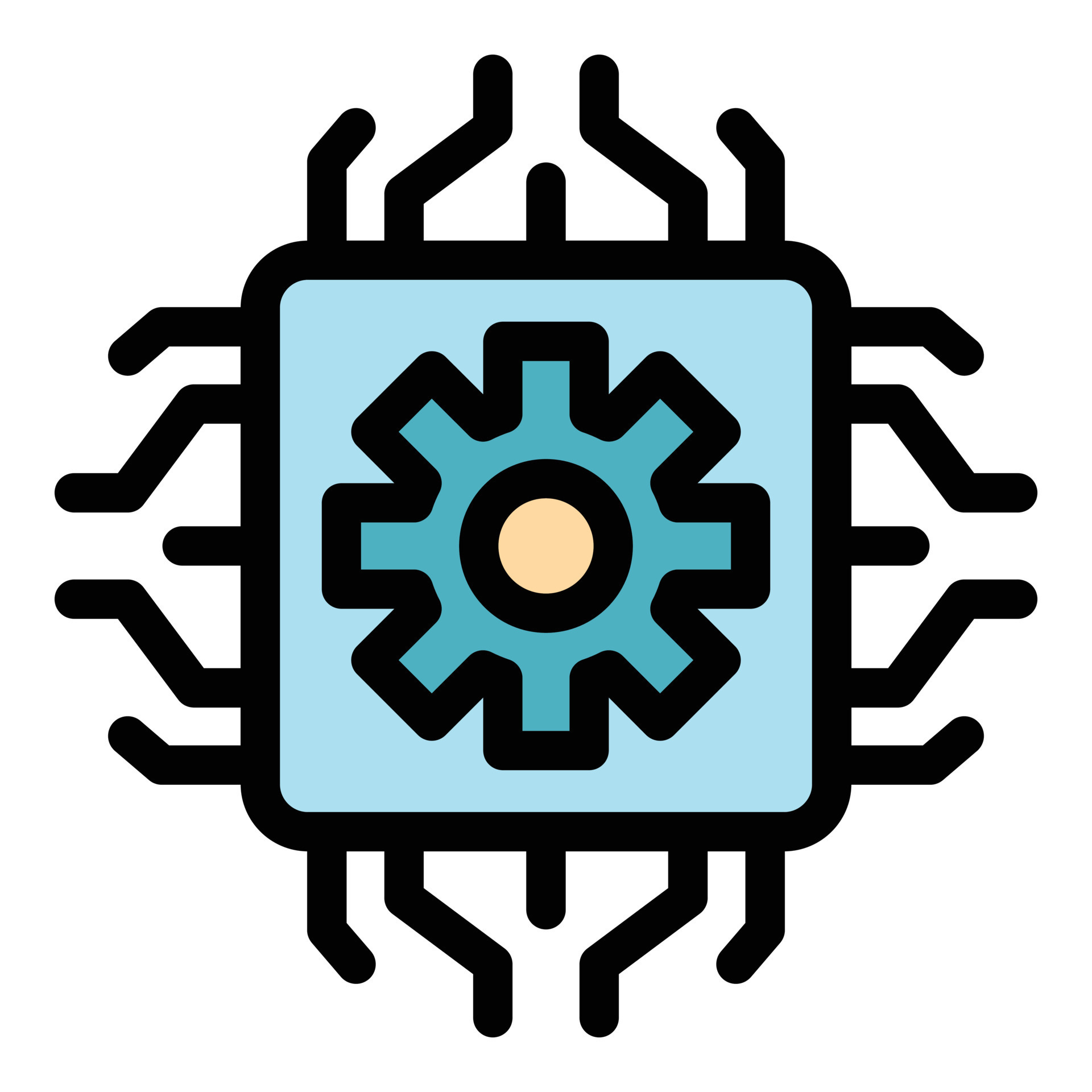 Laptop processor icon color outline vector 19189219 Vector Art at Vecteezy