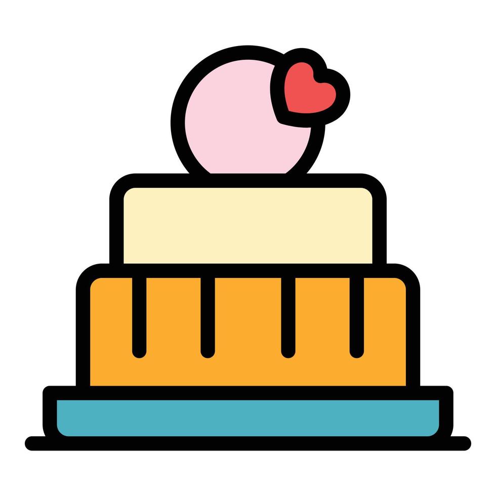 Cooking mother cake icon color outline vector