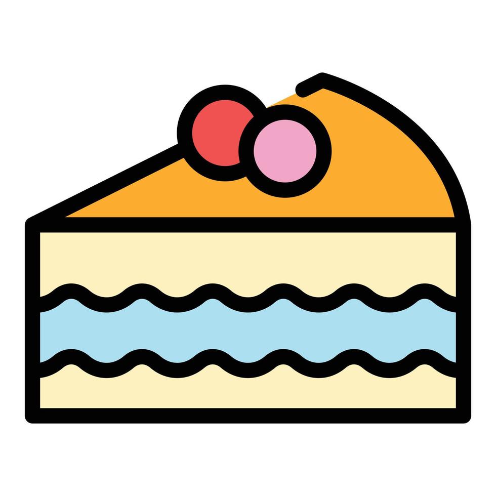 Piece cake icon color outline vector