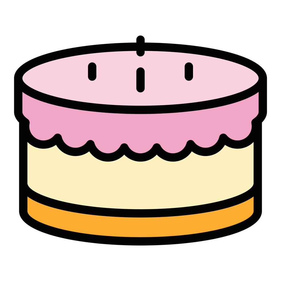 Cream cake icon color outline vector