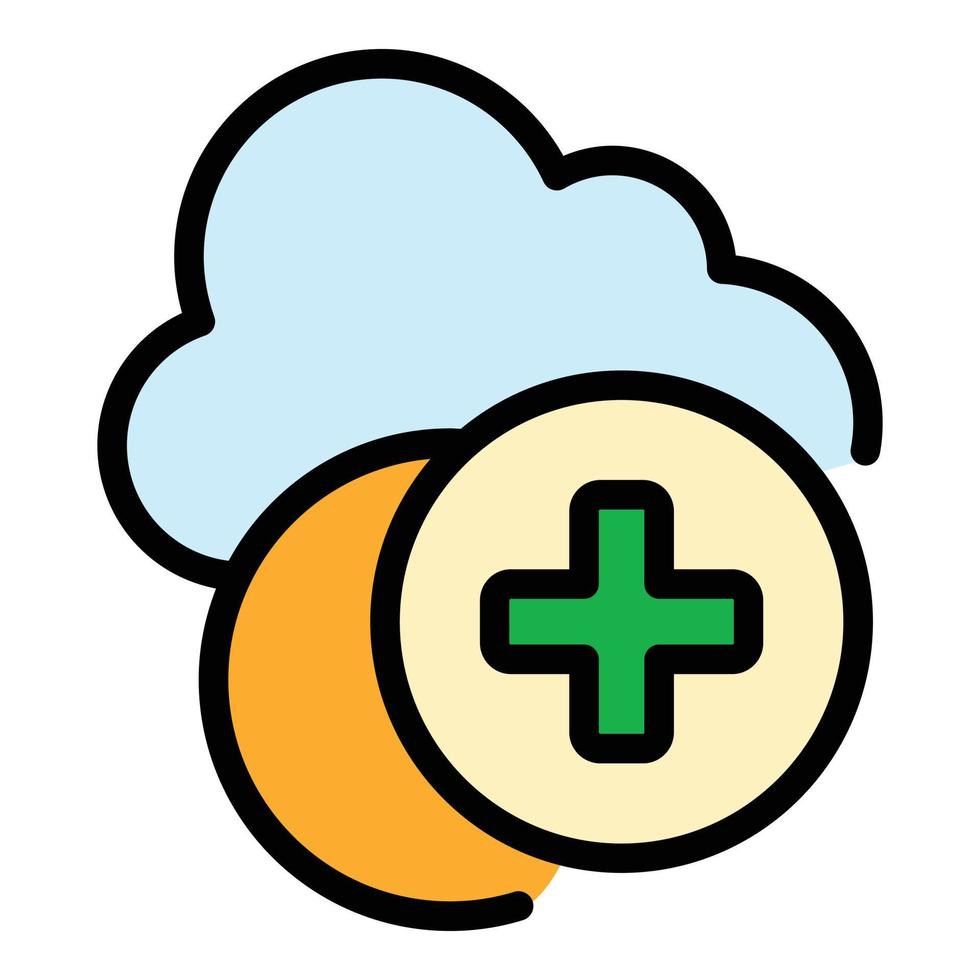 Add data cloud icon color outline vector