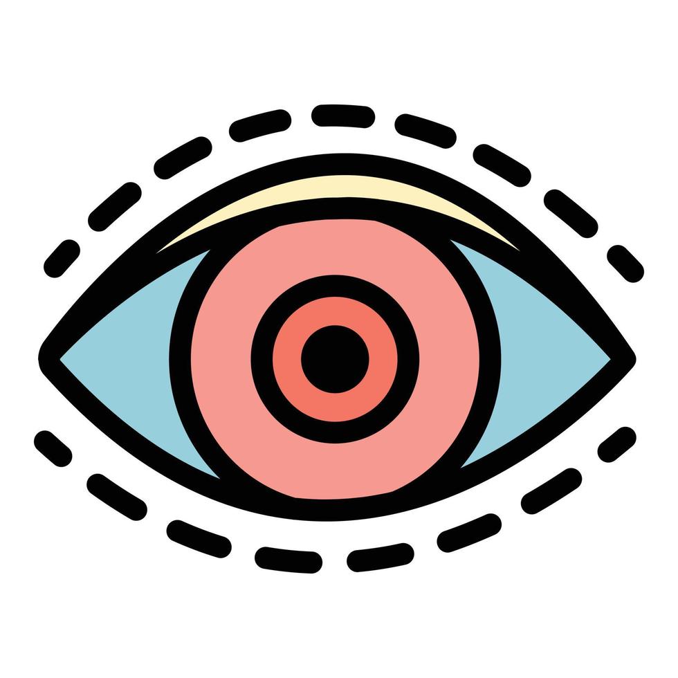 Eye plastic surgery icon color outline vector