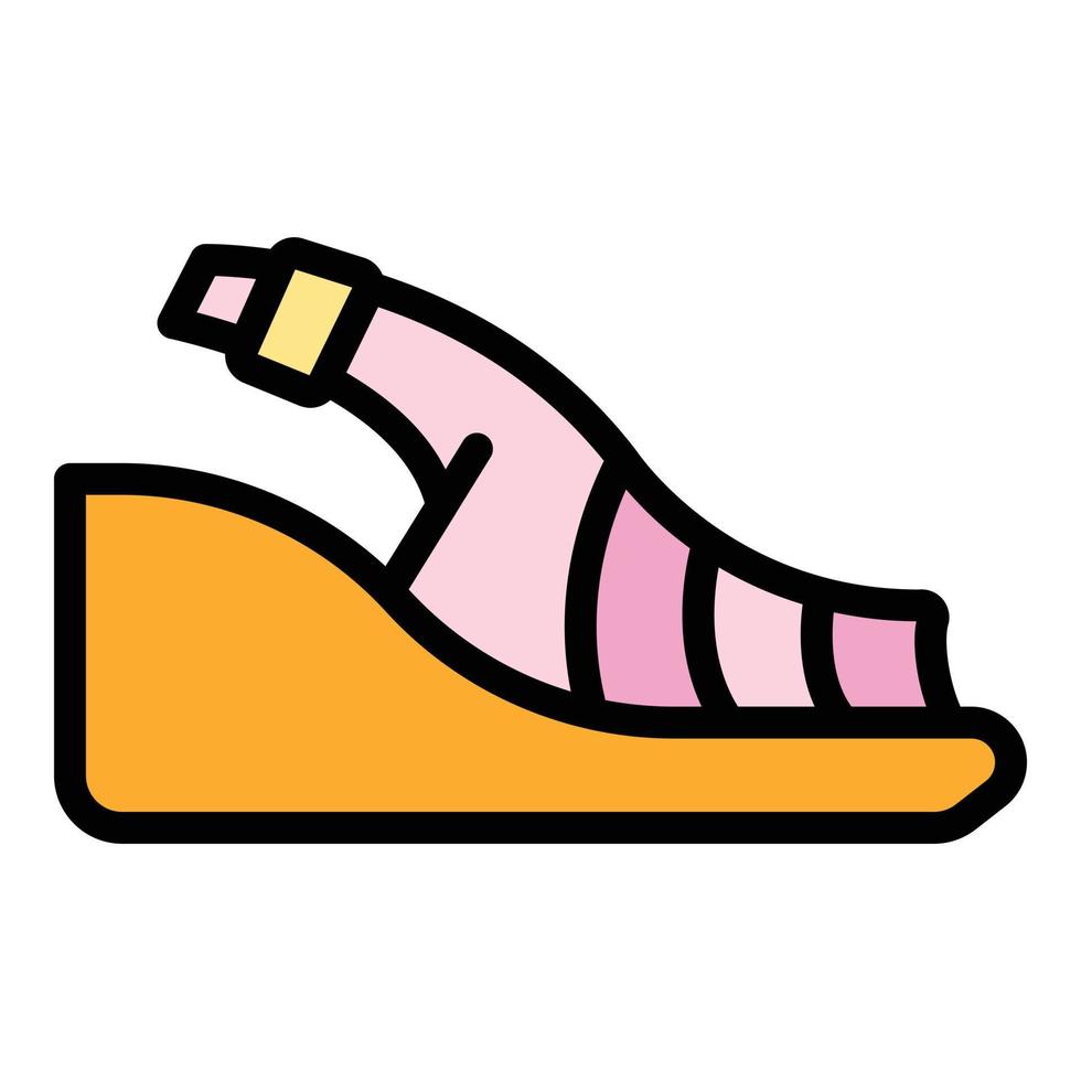 Beauty sandals icon color outline vector