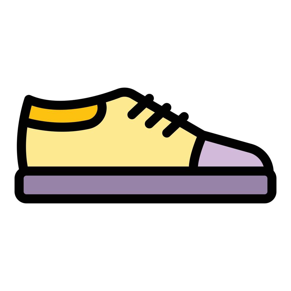 vector de contorno de color de icono de zapatillas de deporte de marca