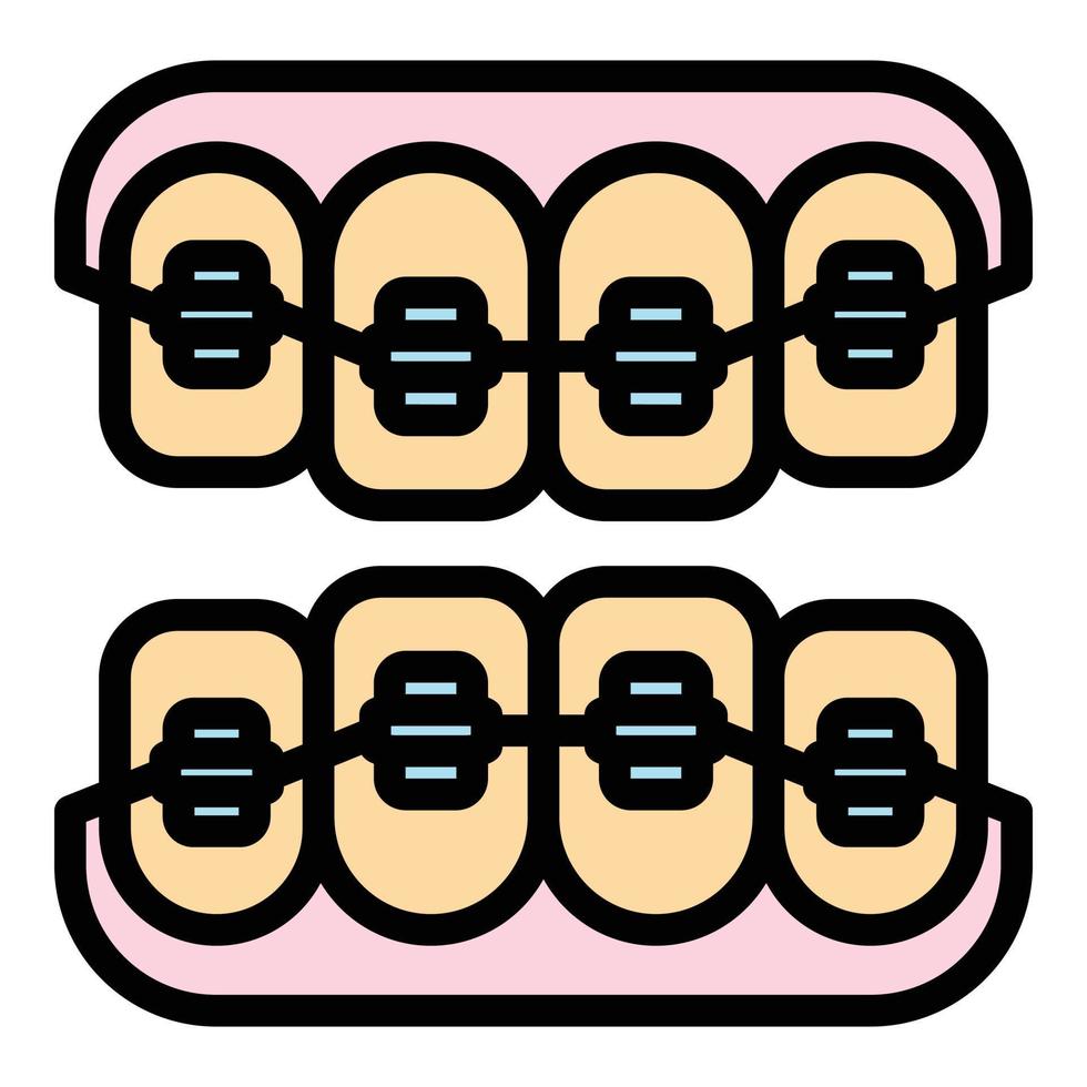 Retainer braces icon color outline vector