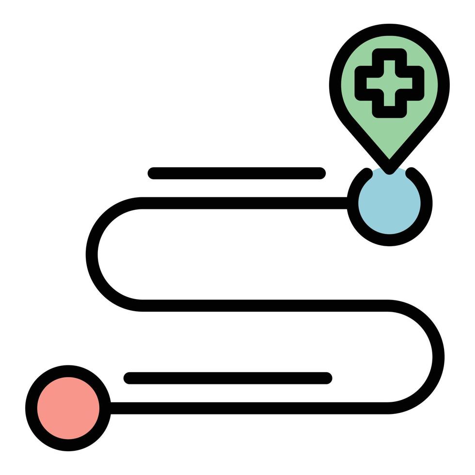 Pharmacy location icon color outline vector