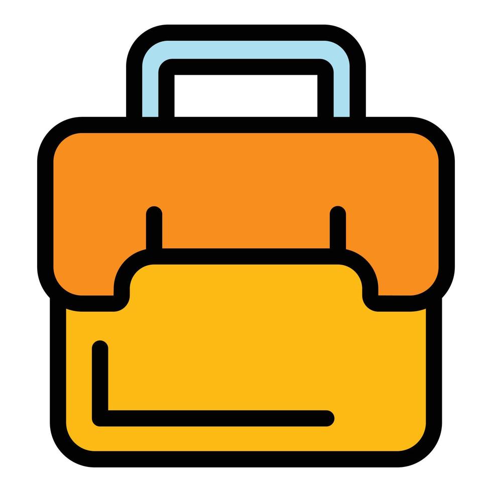 Business bag icon color outline vector