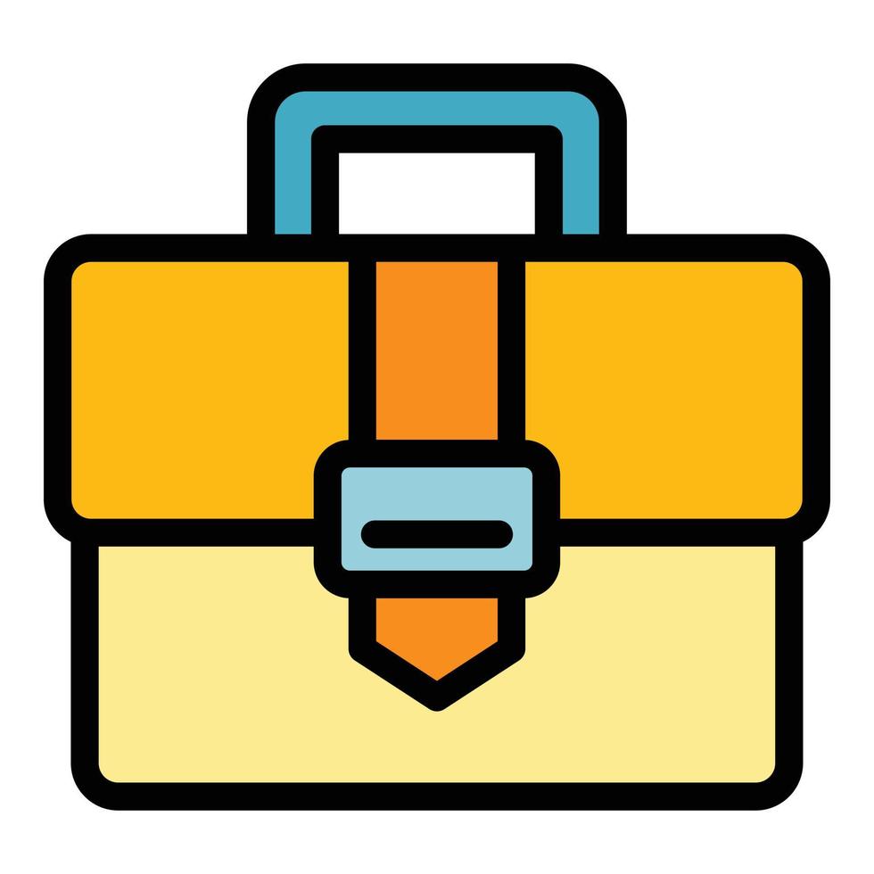 Project briefcase icon color outline vector